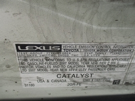 2007 LEXUS ES350 PEARL WHITE 3.5L AT Z16376